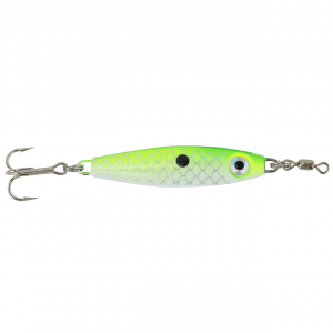 Image of Bink's Pro Series Spoon | White-Fluorescent Green Back; 1/8 oz.