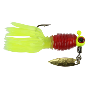 Image of Mr. Crappie Sausage Head Spins Pre-Rigged Crappie Thunder | Red Rooster; 1/16 oz.