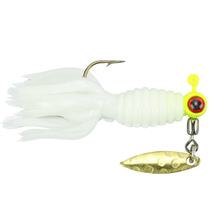 Image of Mr. Crappie Sausage Head Spins Pre-Rigged Crappie Thunder | White; 1/8 oz.
