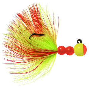 Image of Hawken Beau-Mac Marabou Steelhead Jig | Orange-Chartreuse/Red-Chartreuse; 1/4 oz.