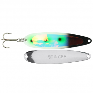 Image of Michigan Stinger Stingray Spoon | Wasabi Peas UV; 4 1/4 in.