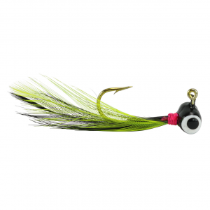 Image of Mr. Crappie Shoo Shiner | Tuxedo Black Chartreuse; 1/16 oz.