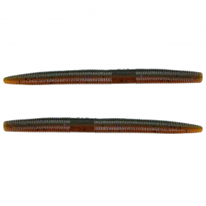 Image of Yamamoto Original Senko Worms | Dark Green Pumpkin/Amber Laminate; 4 in.