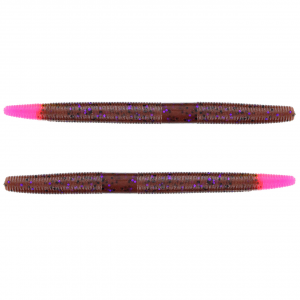 Image of Yamamoto Original Senko Worms | Cinnamon Brown w/ Large Black/Purple Flake (Pink Tip); 5 in.