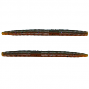 Image of Yamamoto Original Senko Worms | Dark Green Pumpkin/Amber Laminate w/ Purple/Black/Emerald Flake; 5 in.