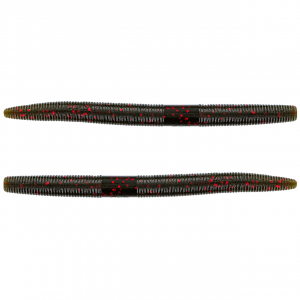 Image of Yamamoto Original Senko Worms | Green Pumpkin w/ Large Red Flake; 5 in.