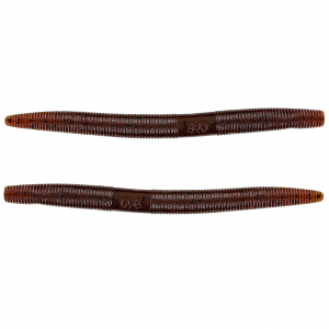 Image of Yamamoto Original Senko Worms | Dark Pumpkin w/ Large Black; 5 in.