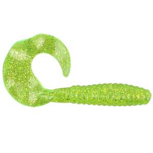 Image of Mister Twister Fat Curly Tail Grub | Chartreuse Silver Flake; 5 in.