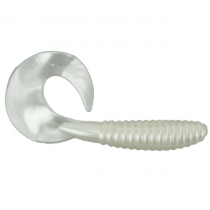 Image of Mister Twister Fat Curly Tail Grub | White Pearl; 5 in.