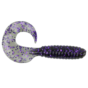 Image of Mister Twister Fat Curly Tail Grub | Smoke/Purple Flake; 5 in.