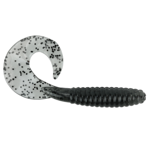Image of Mister Twister Fat Curly Tail Grub | Smoke/Black Flake; 5 in.