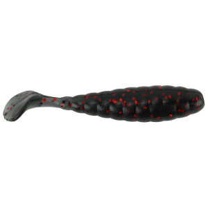 Image of Mister Twister Sassy Grub | Smoke/Red & Black Flake; 3 in.