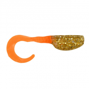 Image of Leland's Lures Slab Curly Soft Baits | Sardis-Orange