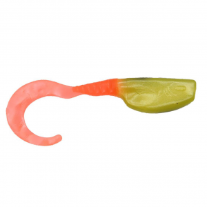 Image of Leland's Lures Slab Curly Soft Baits | Fire Dancer