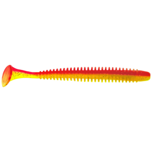 Image of Mister Twister Sassy Swimmer | Red/Chartreuse/Gold Flake; 4 in.