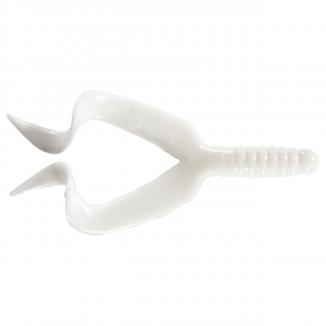 Image of Mister Twister Double Tail Grub | White; 4 in.