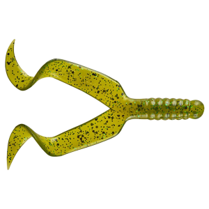 Image of Mister Twister Double Tail Grub | Pumpkin Green; 4 in.