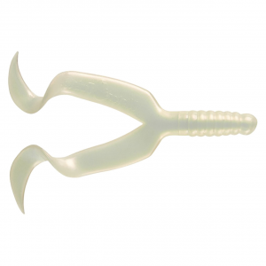 Image of Mister Twister Double Tail Grub | White Pearl; 4 in.