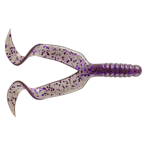 Image of Mister Twister Double Tail Grub | Smoke Purple Flake; 4 in.