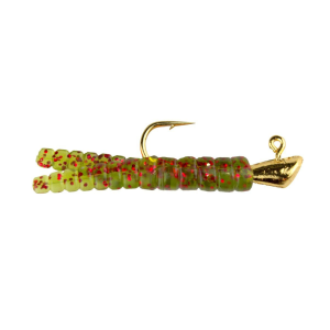 Image of Leland's Lures Trout Magnets | Green/Red Flake; 1 1/8 in.