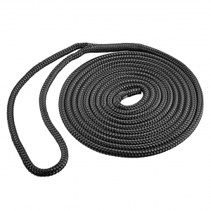 Image of Shoreline Marine Double Braided Dock Line | Black; 3/8 in. x 15 ft.