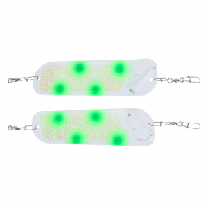 Image of Dreamweaver Flip Fin Paddles | White Crush Glow Green Dot; 8 in.