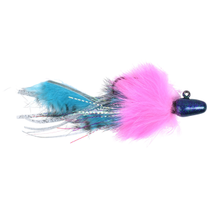 Image of Yakima Bait Twitcher Jig | Blue Head/Bubble Gum Body/Blue Barred Black Tail; 3/8 oz.