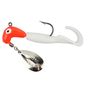 Image of Road Runner Curly Tail | Fluorescent Red/White; 1/16 oz.