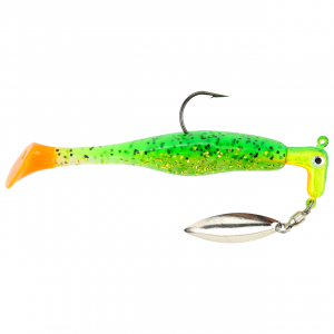 Image of Road Runner Awesome Walleye Runner | Firetiger - Green/Silver Flake/Orange Tail; 1/4 oz.