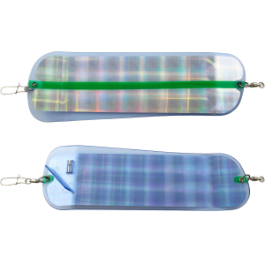 Image of Pro-Troll ProChip Fin Flasher | UV Plaid/Green Stripe; 8 in.
