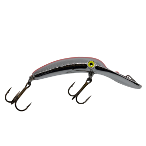 Image of Yakima Bait Mag Lip | Metallic Silver Flo Red Stripe; 3 in.