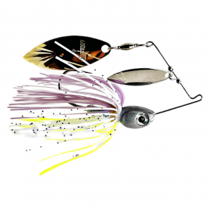 Image of Accent Subtle Series Spinnerbait - Double Willow | Nickel-Gold Blades - Purple Crush; 1/2 oz.