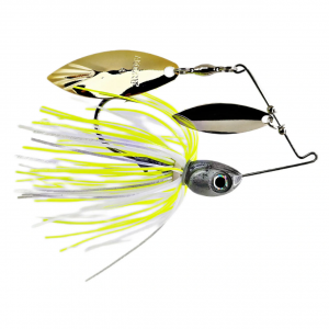 Image of Accent Subtle Series Spinnerbait - Double Willow | Nickel-Gold Blades - Pearl Chartreuse; 1/2 oz.