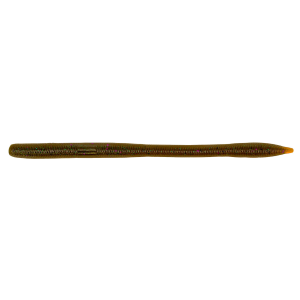 Image of Yamamoto Sensei Worm | Dark Green Pumpkin/Amber Laminate w/ Purple/Black/Emerald Flake; 6 1/2 in.
