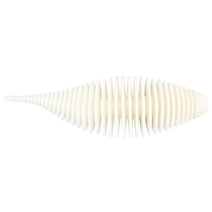 Image of Geecrack Bellows Shad Floating Elastomer | White; 3.8 in.