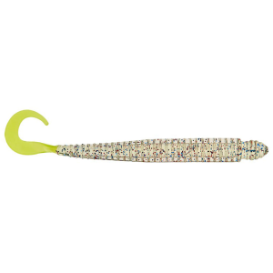 Image of Mister Twister Ringworm | Clear/RSB Flake/Chartreuse Tail; 4 in.