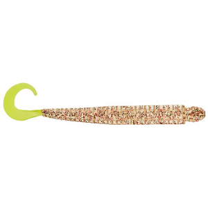 Image of Mister Twister Ringworm | Clear/RG Flake/Chartreuse Tail; 4 in.