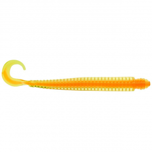 Image of Mister Twister Ringworm | Chartreuse/Orange Core; 4 in.