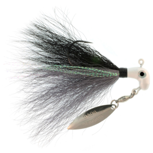 Image of Road Runner Bucktail Pro | Prl/Gry Throat/Blk/Gry; 1/8 oz.