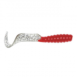 Image of Mister Twister Curly Tail Grubs | Opaque Red/Clear Flake Tail; 3 in.