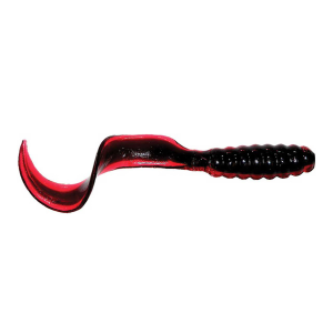 Image of Mister Twister Curly Tail Grubs | Red/Black Line; 3 in.
