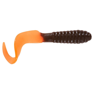 Image of Mister Twister Curly Tail Grubs | Brown/Orange; 3 in.