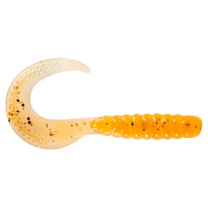 Image of Mister Twister Curly Tail Grubs | Clear/Goldfish; 3.5 in.