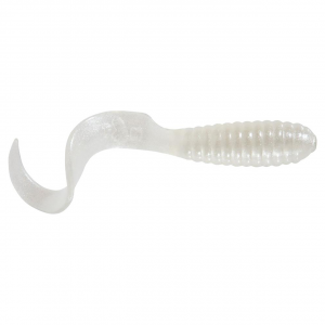 Image of Mister Twister Curly Tail Grubs | White Pearl; 4 in.