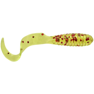 Image of Mister Twister Curly Tail Grubs | Chartreuse/Red Flake; 2 in.