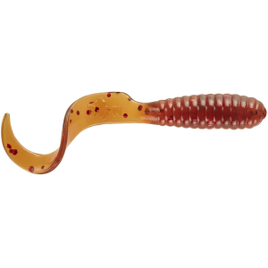 Image of Mister Twister Curly Tail Grubs | Motor Oil/Red Flake; 1 in.