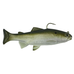 Image of Huddleston Deluxe 6" Trout Swimbait | Silver Green Back; ROF 12