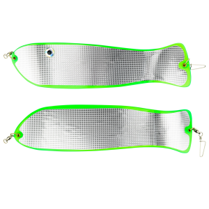 Image of O'Ki Tackle Kingfisher II Flasher | Green Silver Embossed; 13 in.