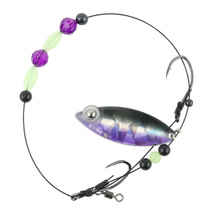 Image of Eye-Fish Premium Single Willow Blade Worm Harness | Iris Glow - Silver Back