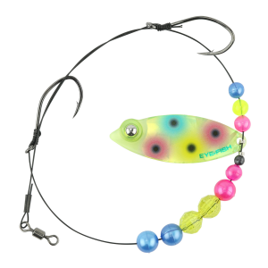 Image of Eye-Fish Premium Single Willow Blade Worm Harness | Wonderbread - Silver Back